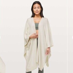 Lululemon Free To Coast Wrap Cardigan Open Front‎ Sweater One Size Yoga knit